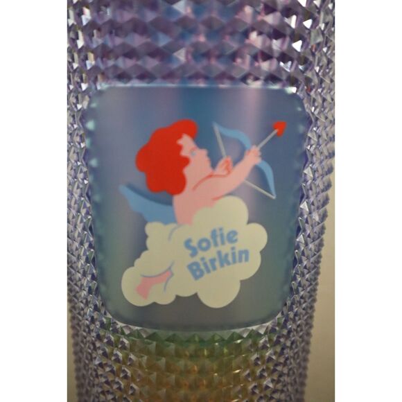 Sofie Birkin + Starbucks Plastic Cold 24 Oz Cup Sparkle/Cupid *Limited Edition - Picture 5 of 10